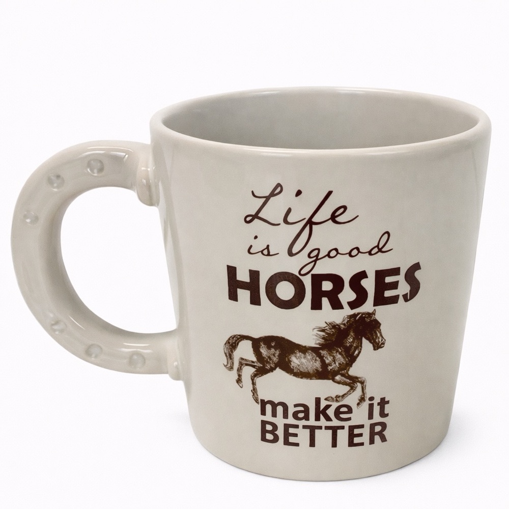 Cracker Barrel Life Is Good Horses Make It Better Ceramic 17oz Mug